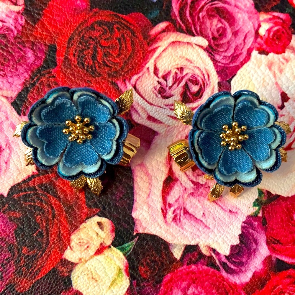 Kate Spade Denim Flower Earrings